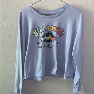 Light blue billabong long sleeve cropped shirt